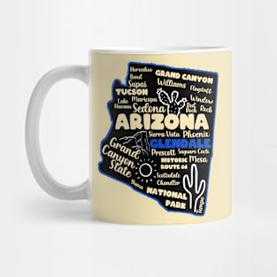 Arizona Glendale map arizona state usa arizona tourism Glendale tourism Mug